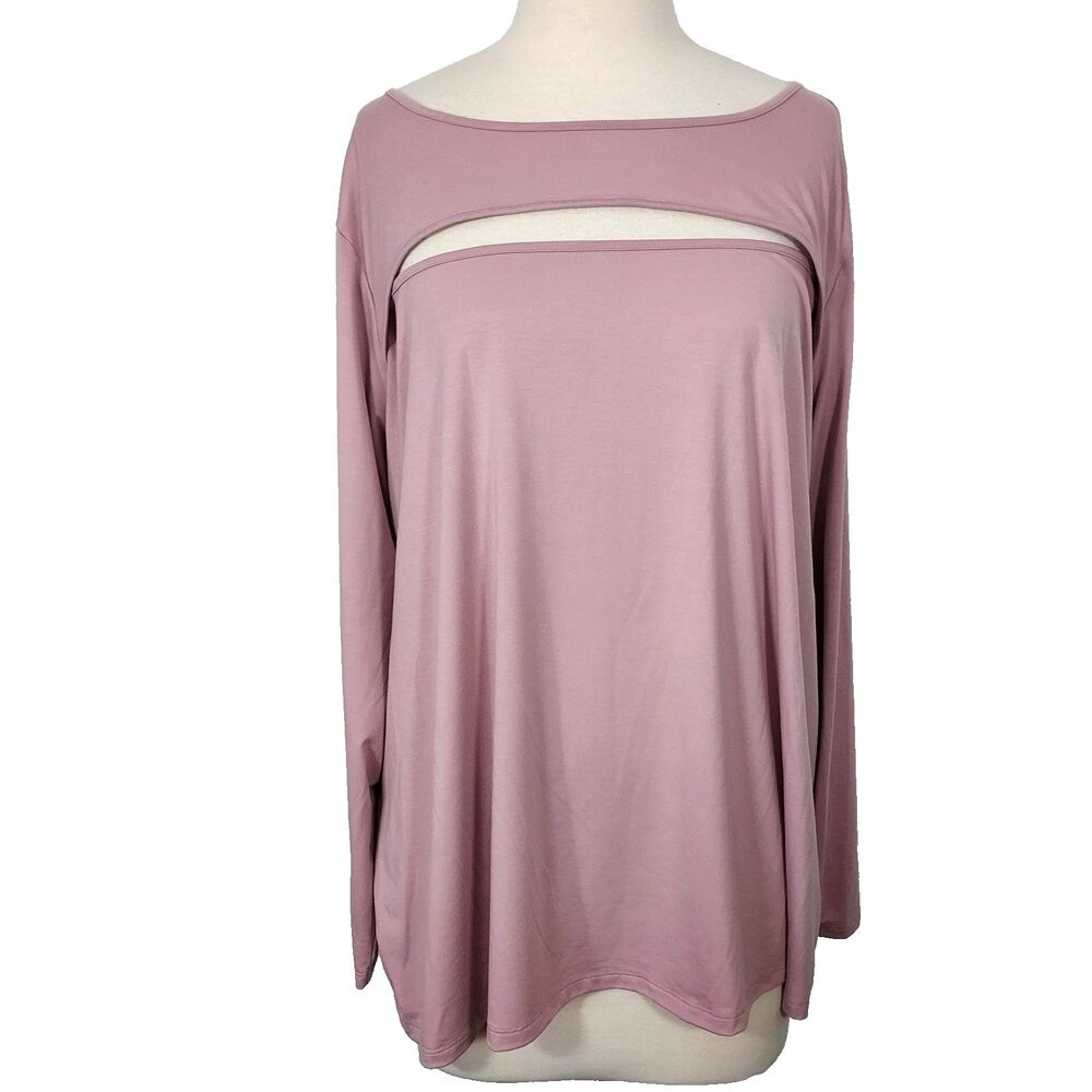 Nine West Shirt Top Comfy Soft Flowy Stretch Womens Size 4X Pale Purple